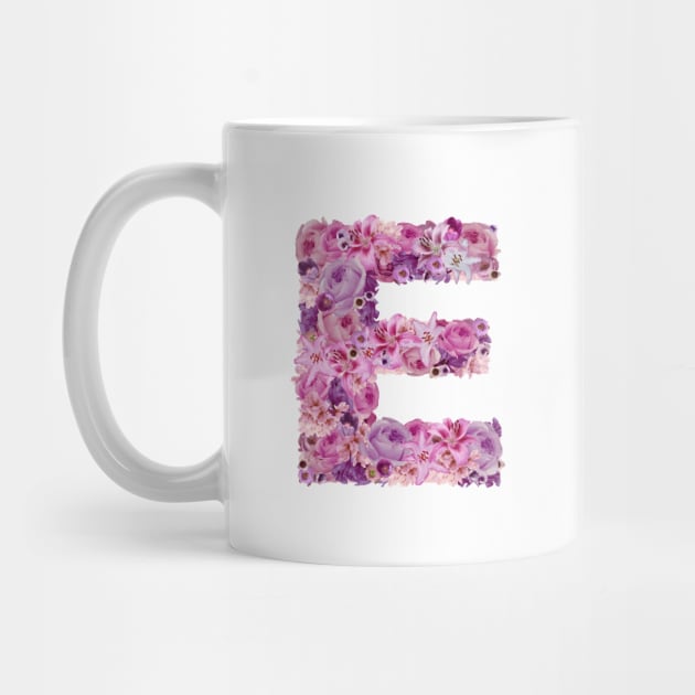 Pink Floral Letter E by HayleyLaurenDesign